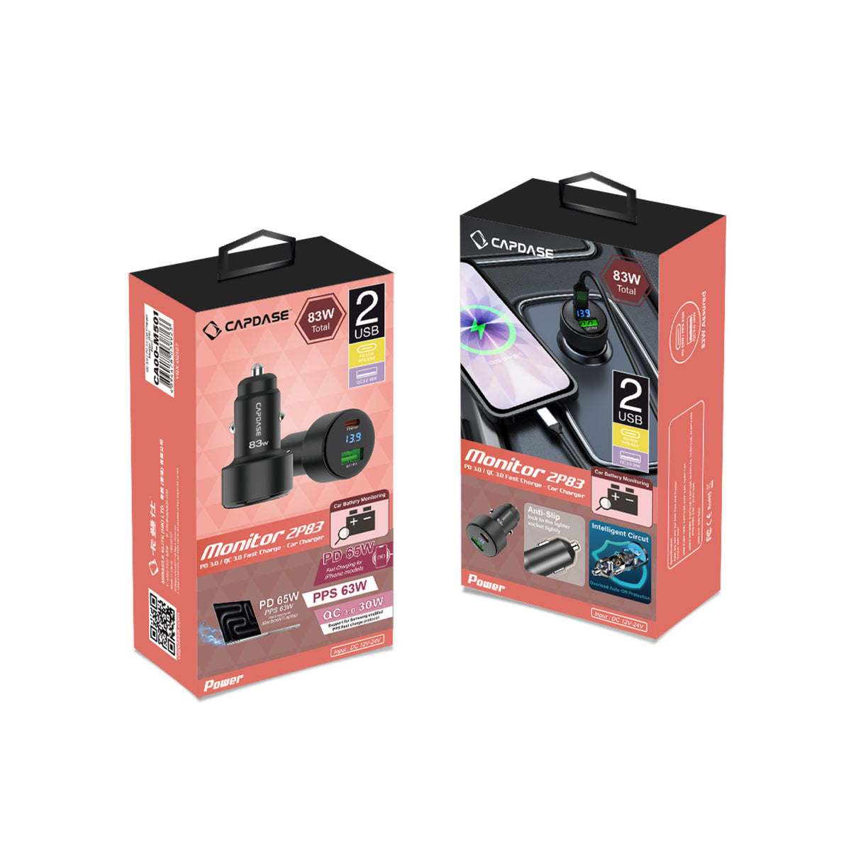 QC3.0 / PD Car Charger,Montior 2P83