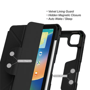 iPad Pro 13 (M5/M4) | Shockproof Bumper Folio | Flip Case | Full Wrap Protection | Black