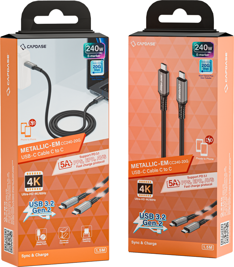 240W | 20Gbps | 4K | 1.5 M | USB-C To USB-C Cable