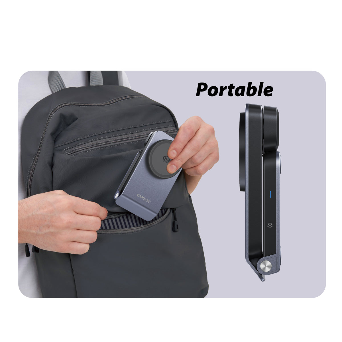 Cooling | Qi2.2 | Foldable | 3 in 1 MagSafe Stand | 25W Wireless Charging | Smartphone, Earphone, Watch | Q-Touch DFC25