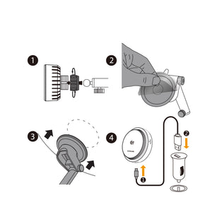 Wireless Charging Magnetic Mount - Wind/Dash | M-PC Power - Telescopic Arm
