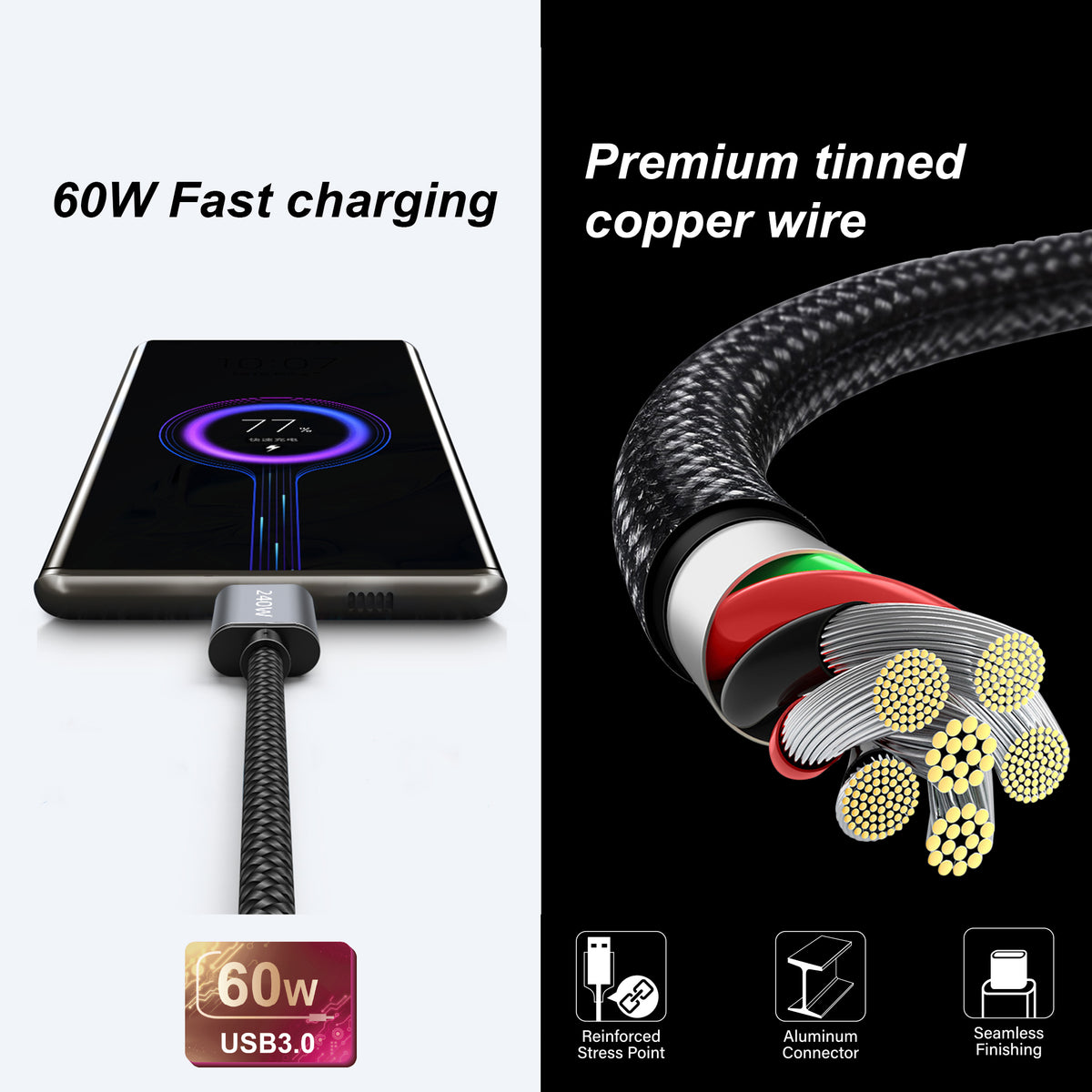 CAPDASE Metallic Series USB-C to USB-C Cable (3M)
