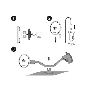 25W Qi2.2 Certified | MagSafe Slim Mount | Wireless Charging | Gooseneck Arm 300mm | CIR Power II