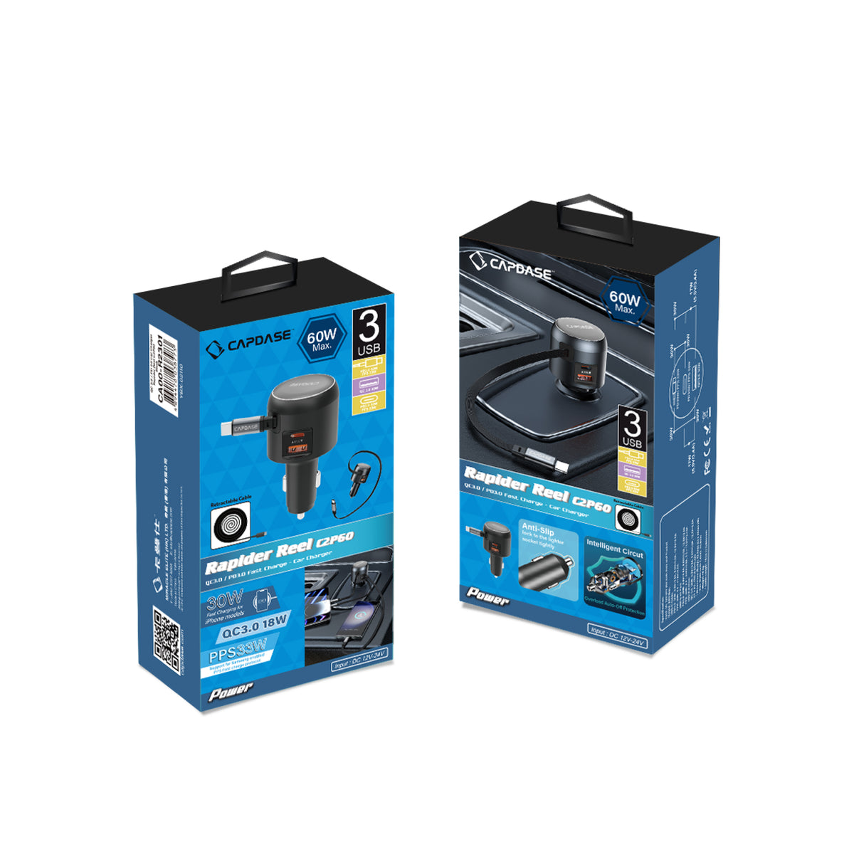 QC3.0/PD3.0 Car Charger,Rapider Reel C2P60