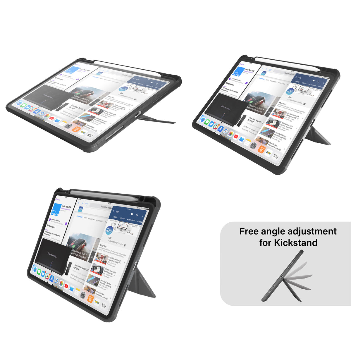 iPad Pro 13 (M5/M4) | Keyboard Bumper Folio Case | Trackpad | Black