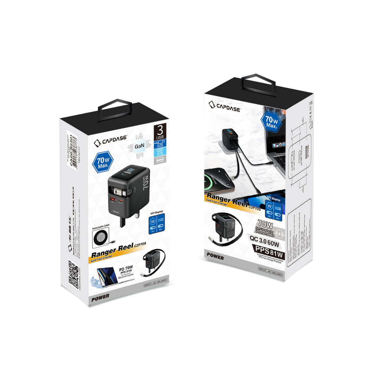 GaN Wall Charger | Ranger Reel C2P70S_UK