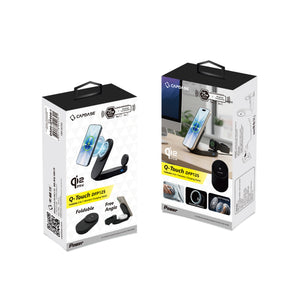 Qi2.2 | Foldable | 3 in 1 MagSafe Stand | 25W Wireless Charging | Smartphone, Earphone, Watch | Q-Touch DFP125