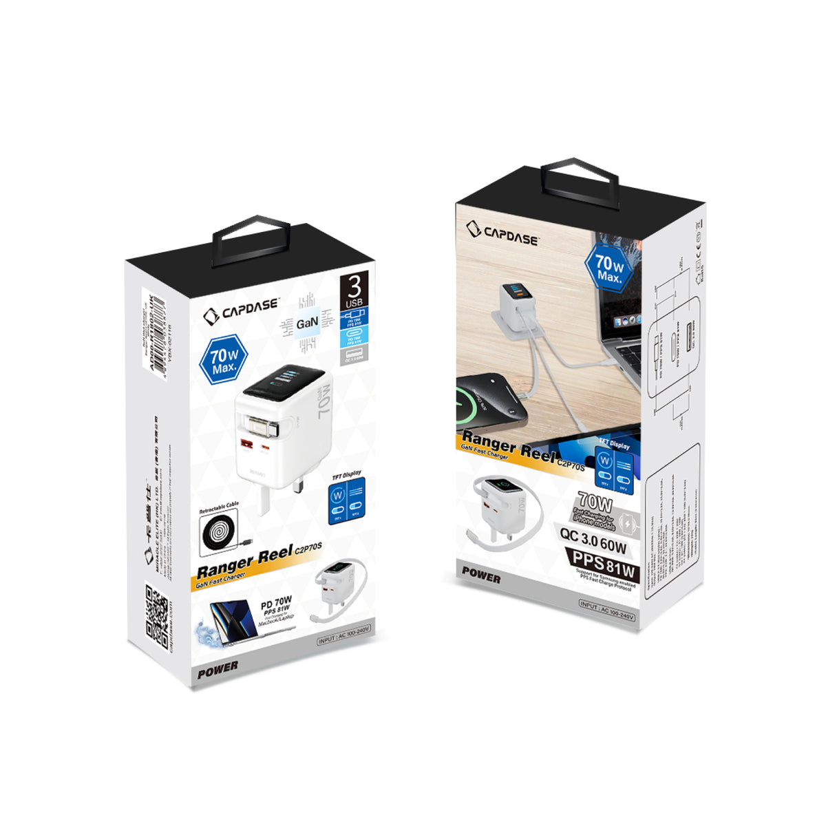 GaN Wall Charger | Ranger Reel C2P70S_UK