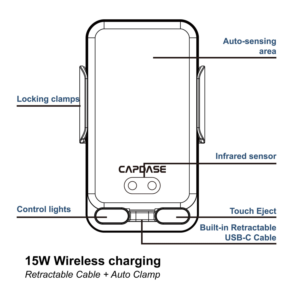 Wireless Charging Auto Mount | AI Power II-Reel-Gooseneck Arm 300mm