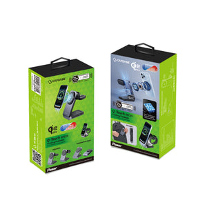 Cooling | Qi2.2 | Foldable | 3 in 1 MagSafe Stand | 25W Wireless Charging | Smartphone, Earphone, Watch | Q-Touch DFC25