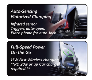 Wireless Charging Auto Mount | AI Power II-Reel- Telescopic Arm