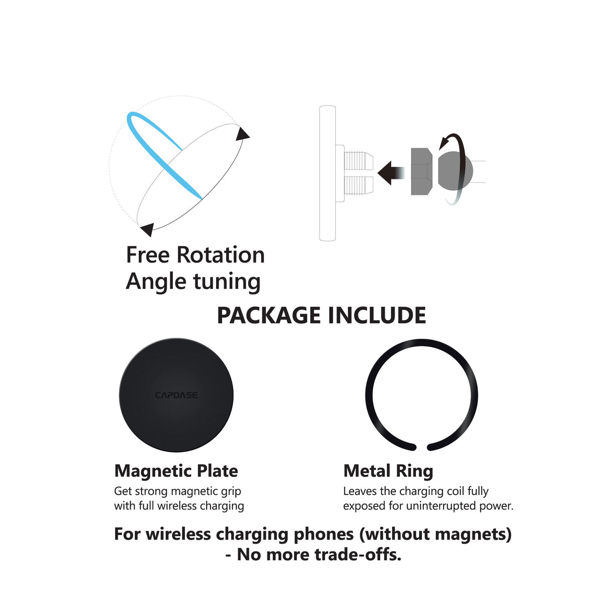 Wireless Charging Magnetic Mount - Wind/Dash | MS Power III - Vent Clip-85