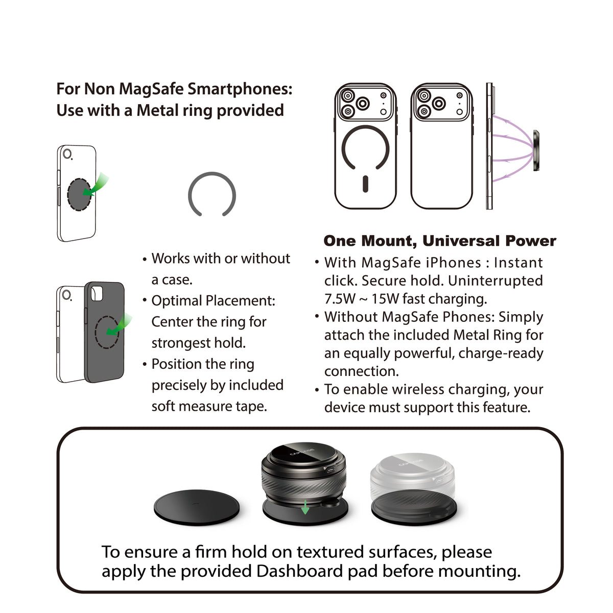 Wireless Charging Magnetic Mount - Wind/Dash | VS Circular 