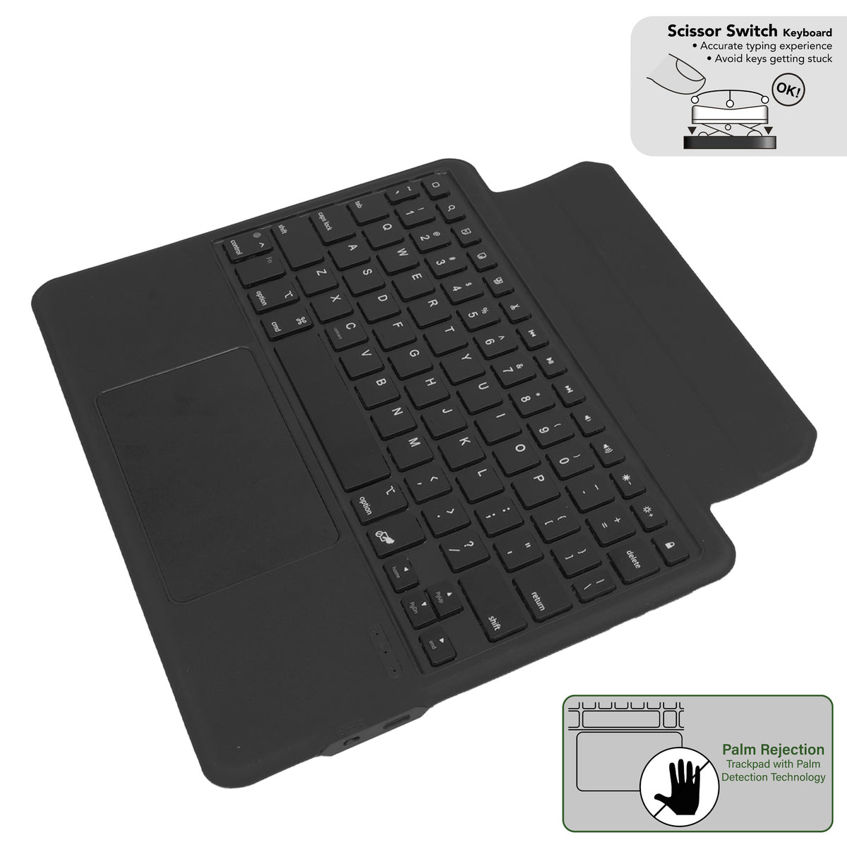 iPad Pro 13 (M5/M4) | Keyboard Bumper Folio Case | Trackpad | Black
