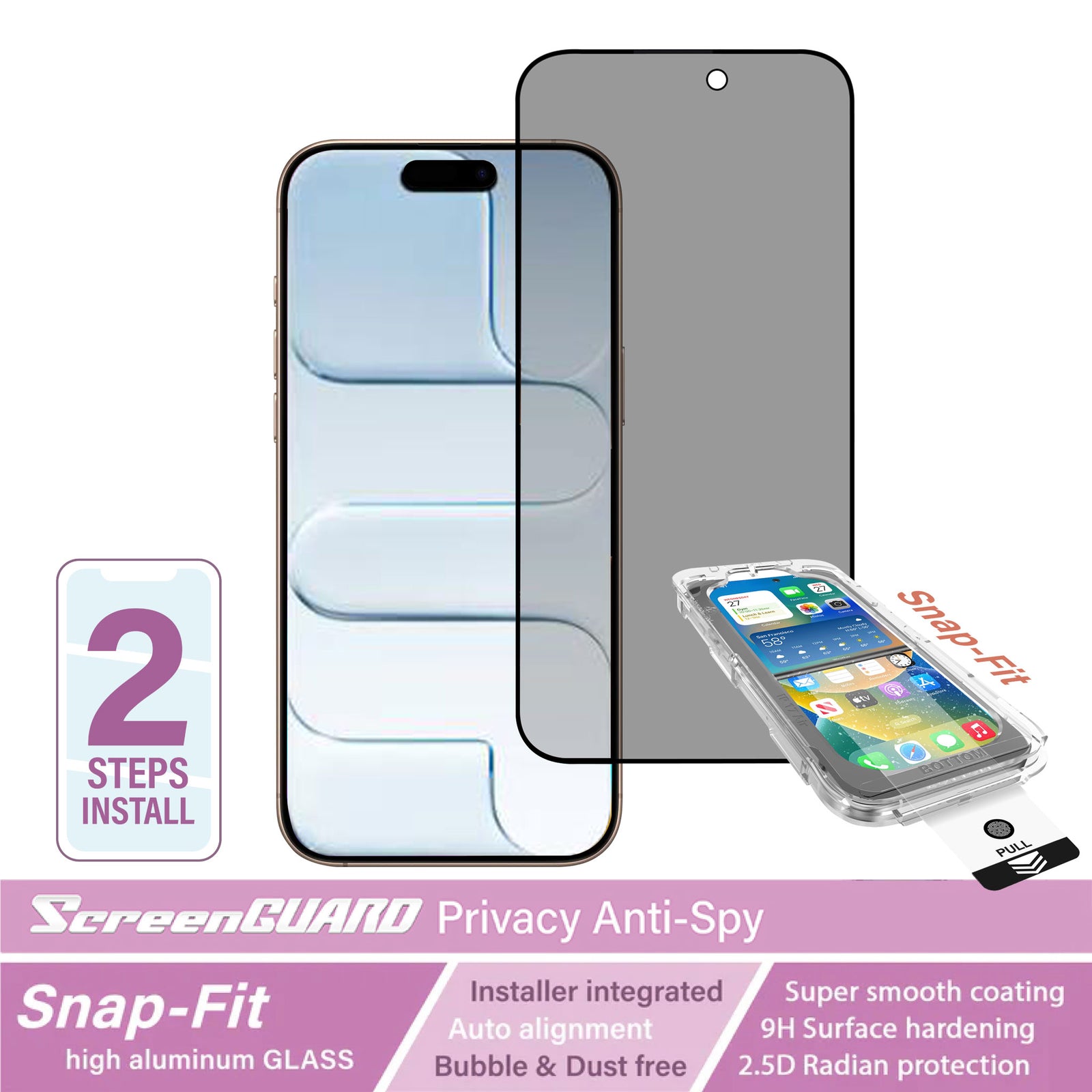 iPhone 17 Air SnapFit Auto-Align Tempered Glass High Aluminum Glass Privacy Anti Spy Screen Protector
CAPDASE PrivacyGuard SnapFit 自動定位鋼化玻璃膜 – 防窺版