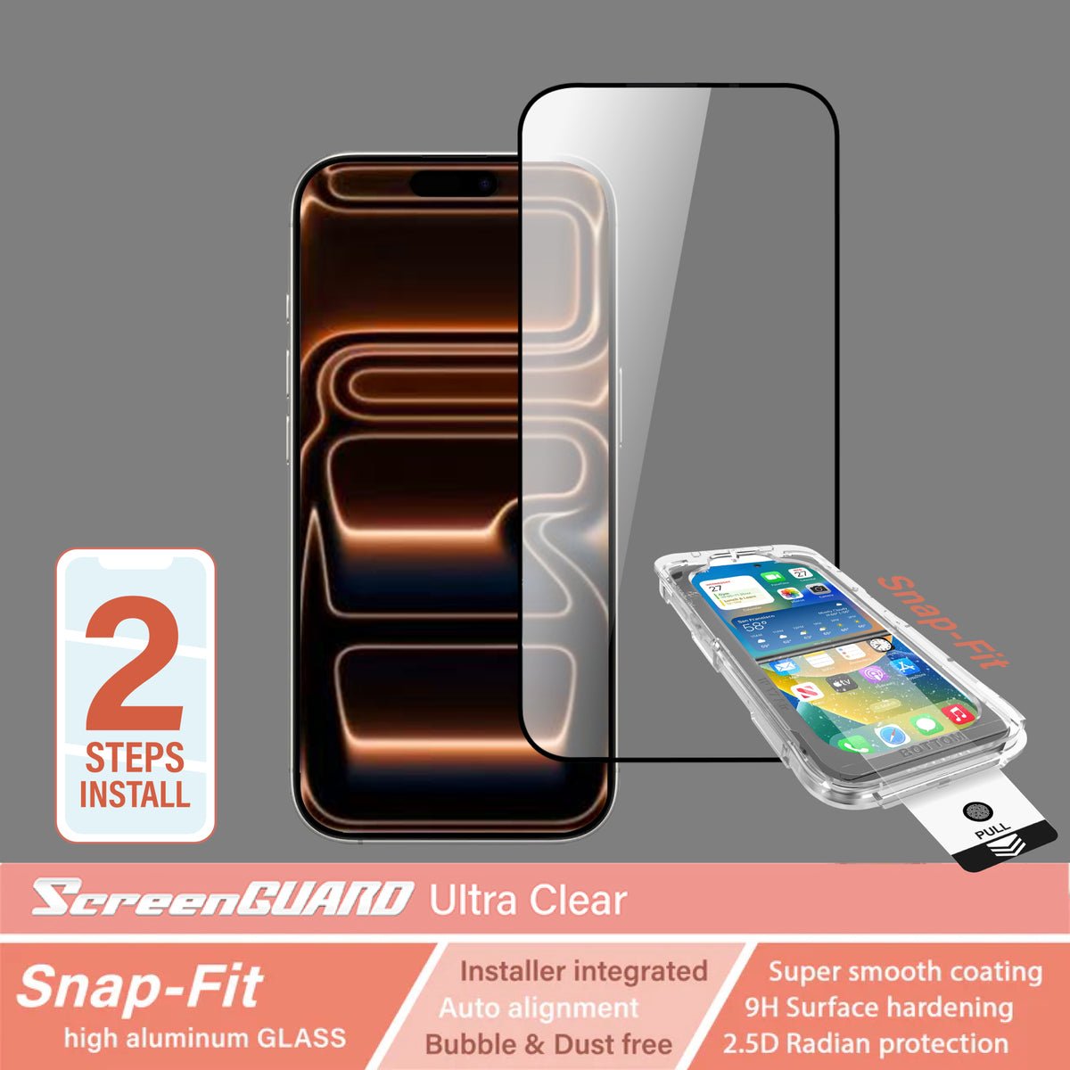 iPhone 17 Pro Max / 16 Pro Max SnapFit Auto-Align Tempered Glass High Aluminum Glass Ultra Clear Screen Protector
CAPDASE SnapFit自動定位鋼化玻璃貼 – 高清版