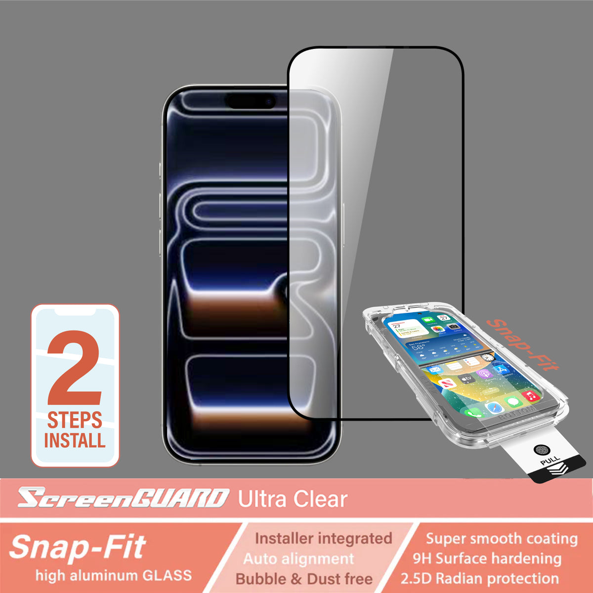 iPhone 17 / 17 Pro / 16 Pro SnapFit Auto-Align Tempered Glass High Aluminum Glass Ultra Clear Screen Protector
CAPDASE SnapFit自動定位鋼化玻璃貼 – 高清版