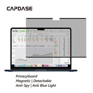MacBook Air 13.6-inch ( 2022-2026 ) | PrivacyGuard | Anti-Spy | Anti-Blue Light | UV Protection | Detachable Magnetic ScreenGUARD-DMF-Privacy ABL