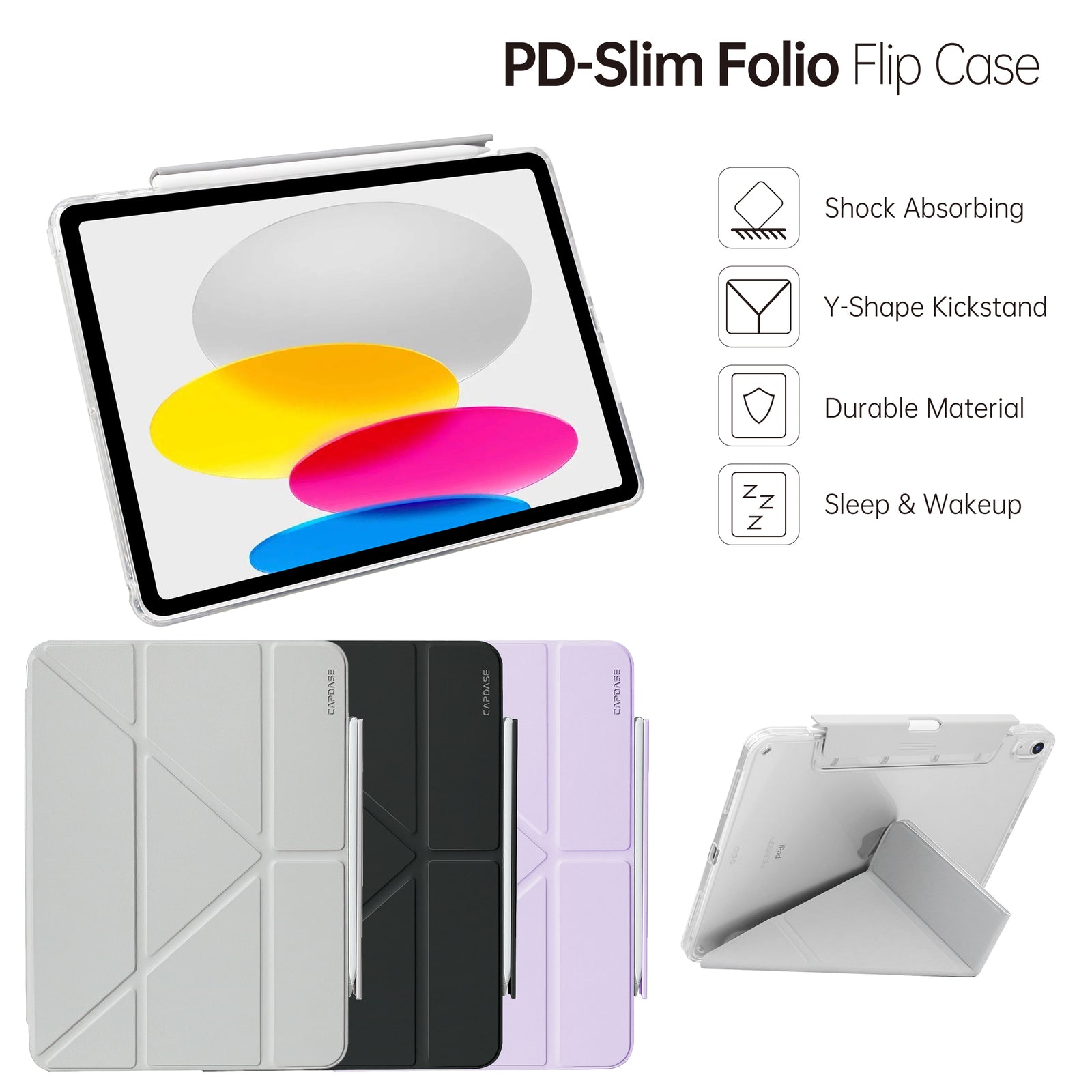 PD-Slim Folio Flip Case for iPad 10.9-inch