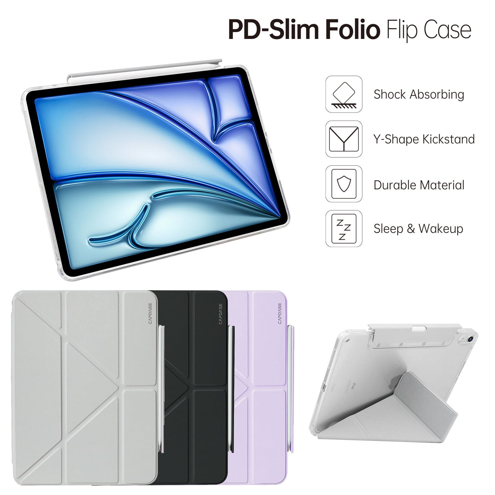 PD-Slim Folio Flip Case for iPad Air 11-inch