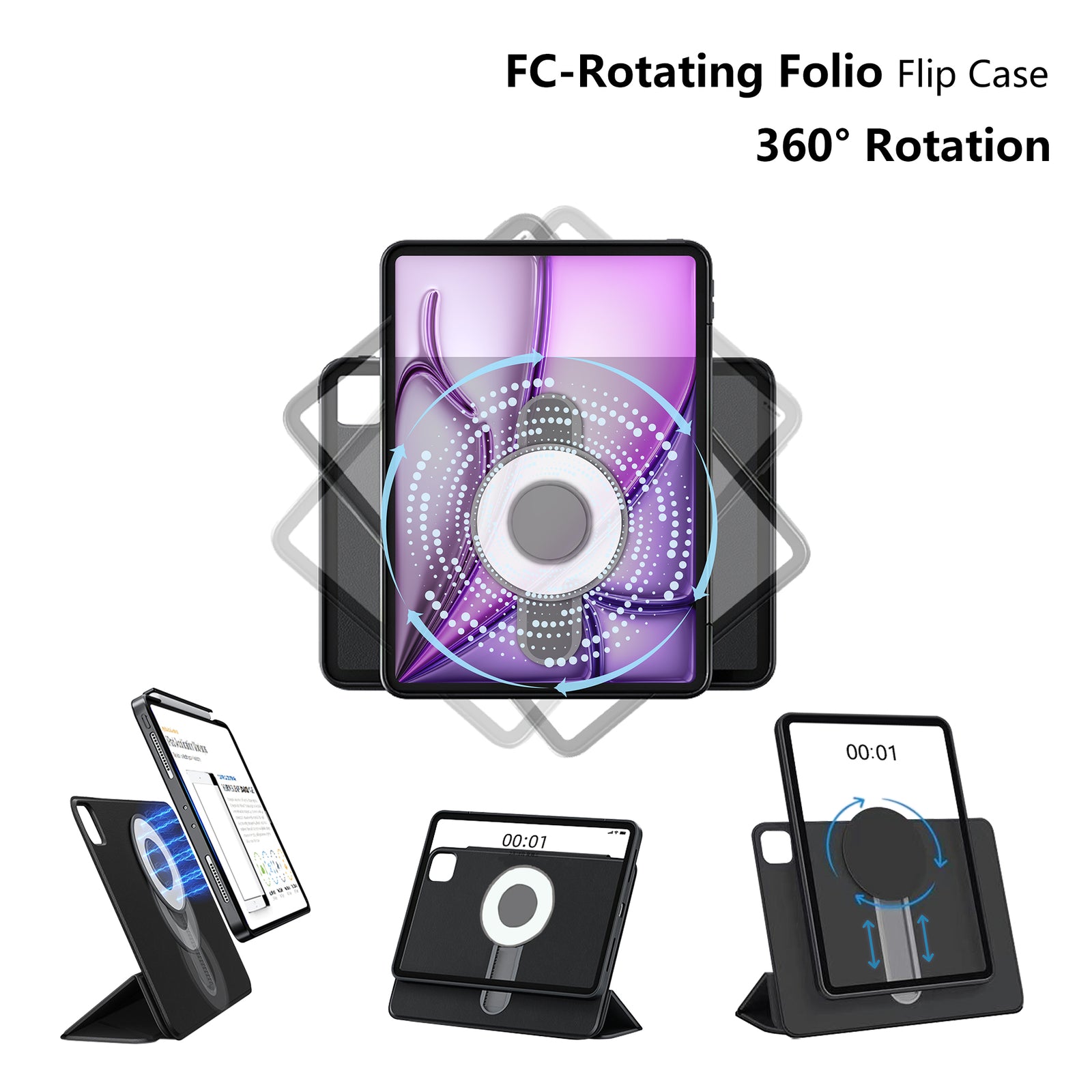 FC-Rotating Folio Flip Case for iPad Air 13-inch M2 2024