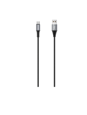28cm | 5A | Short Fast Charge cable | Metallic USB-C to USB-A Cable | QC3.0, SuperCharge, VOOC Charge, AFC, Dash Charge.