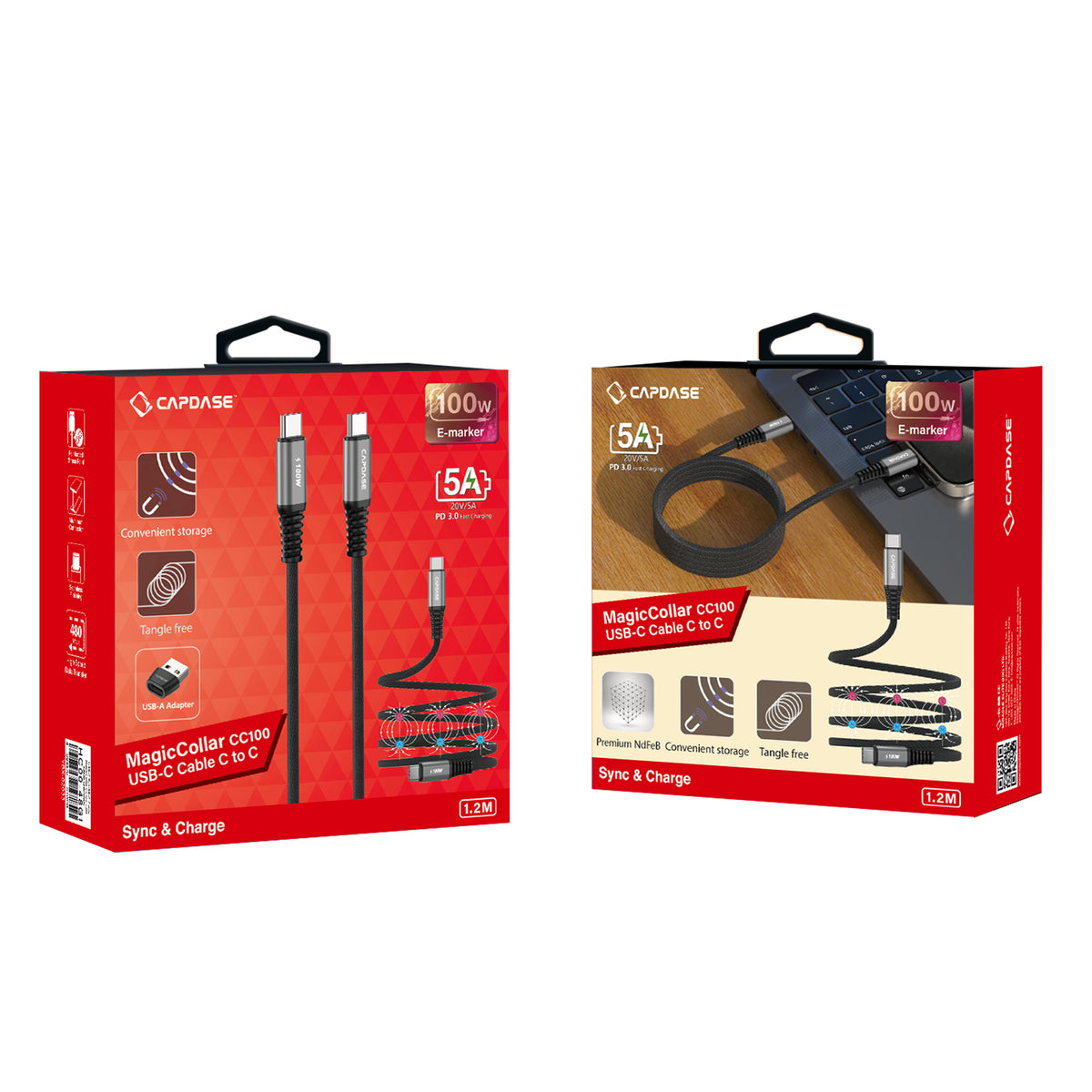 MagicCollar-CC100 USB-C To USB C 100W Sync and Charge Cable 1.2M