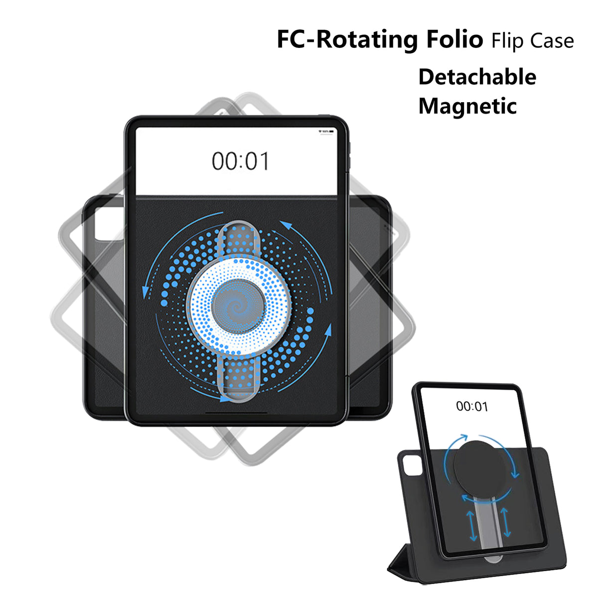 FC-Rotating Folio Flip Case for iPad Pro 13-inch M4 2024