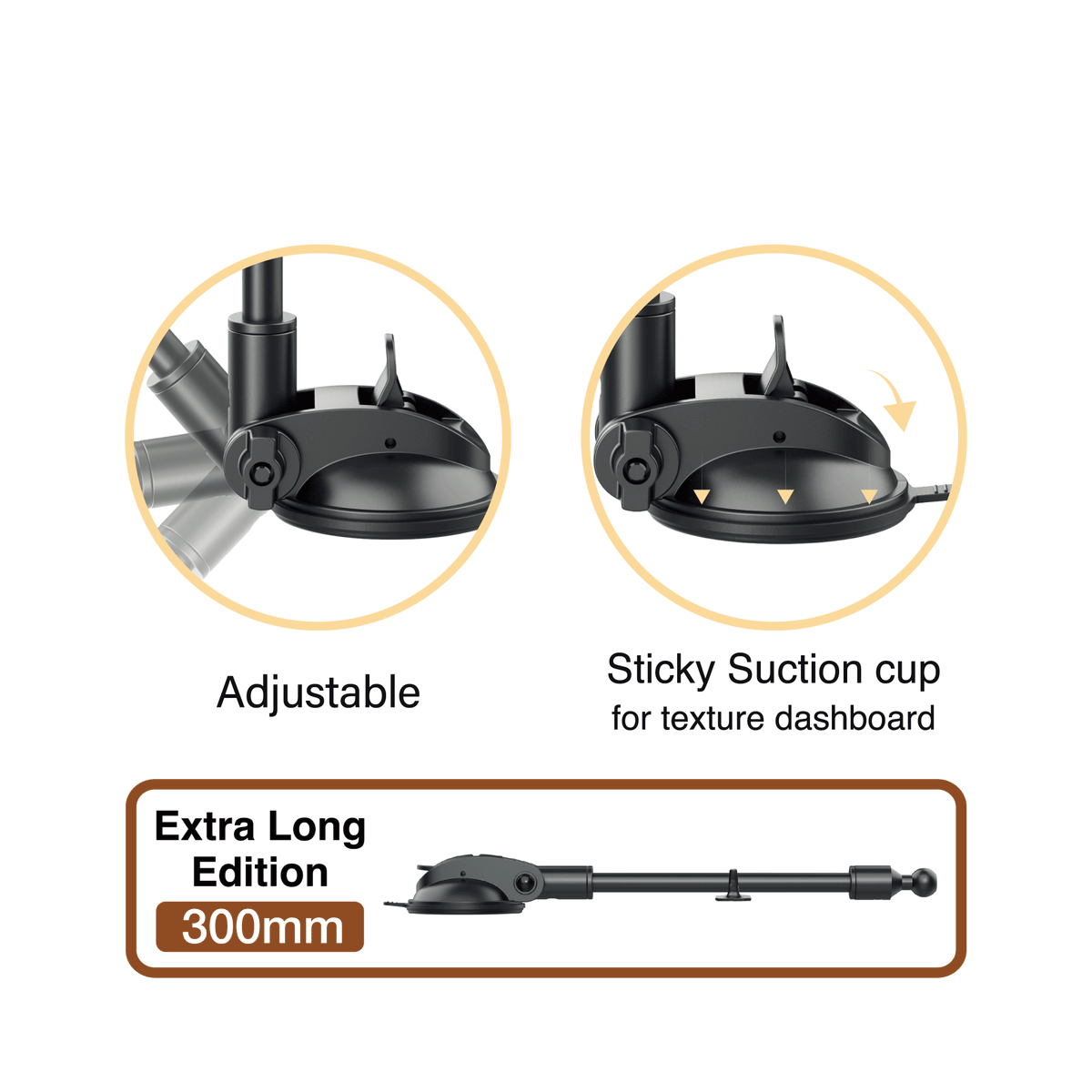 AA Power III Fast Wireless Charging Auto-Clamp & Auto-Alignment Car Mount Gooseneck Arm 300mm