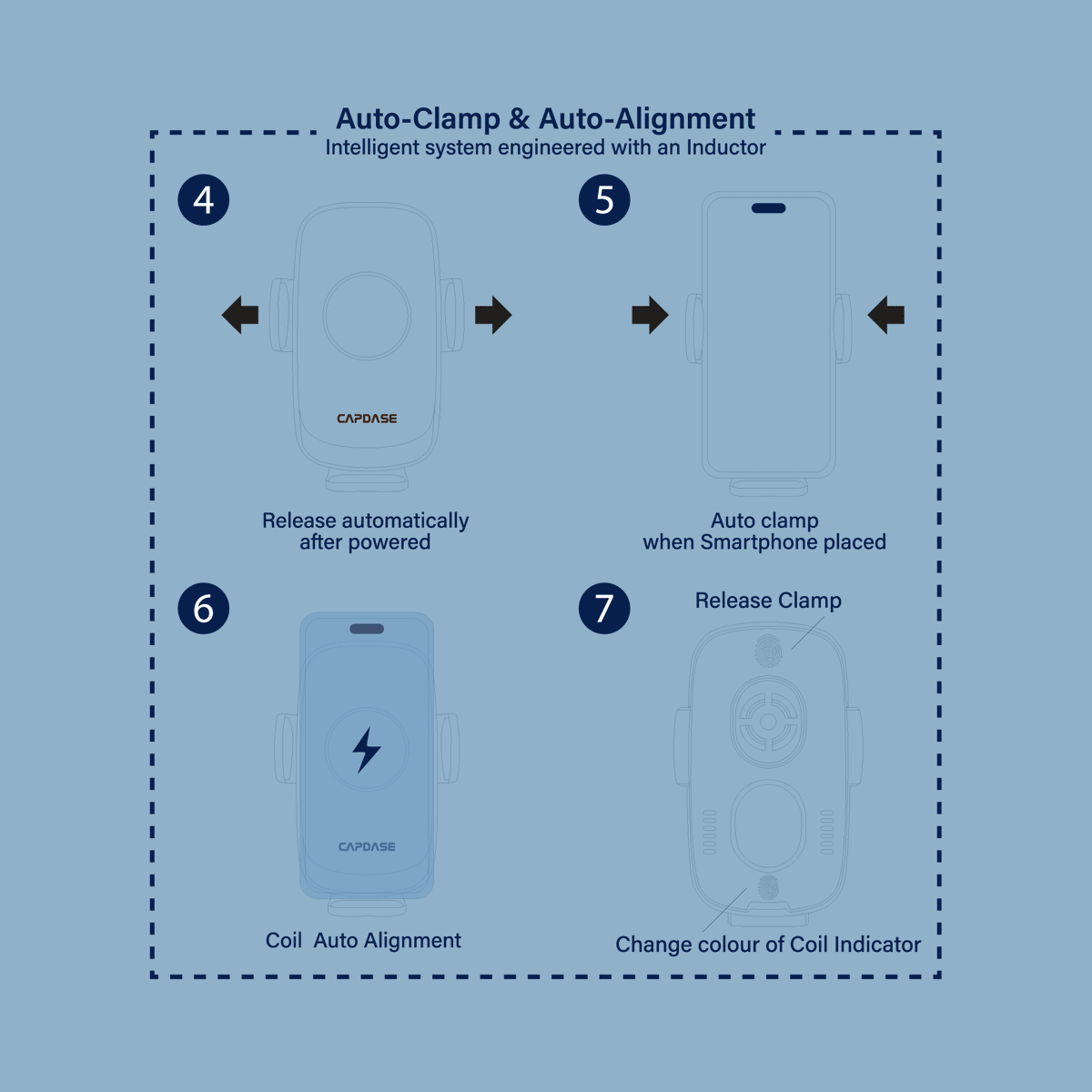 AA Power III Fast Wireless Charging Auto-Clamp & Auto-Alignment Car Mount Gooseneck Arm 300mm