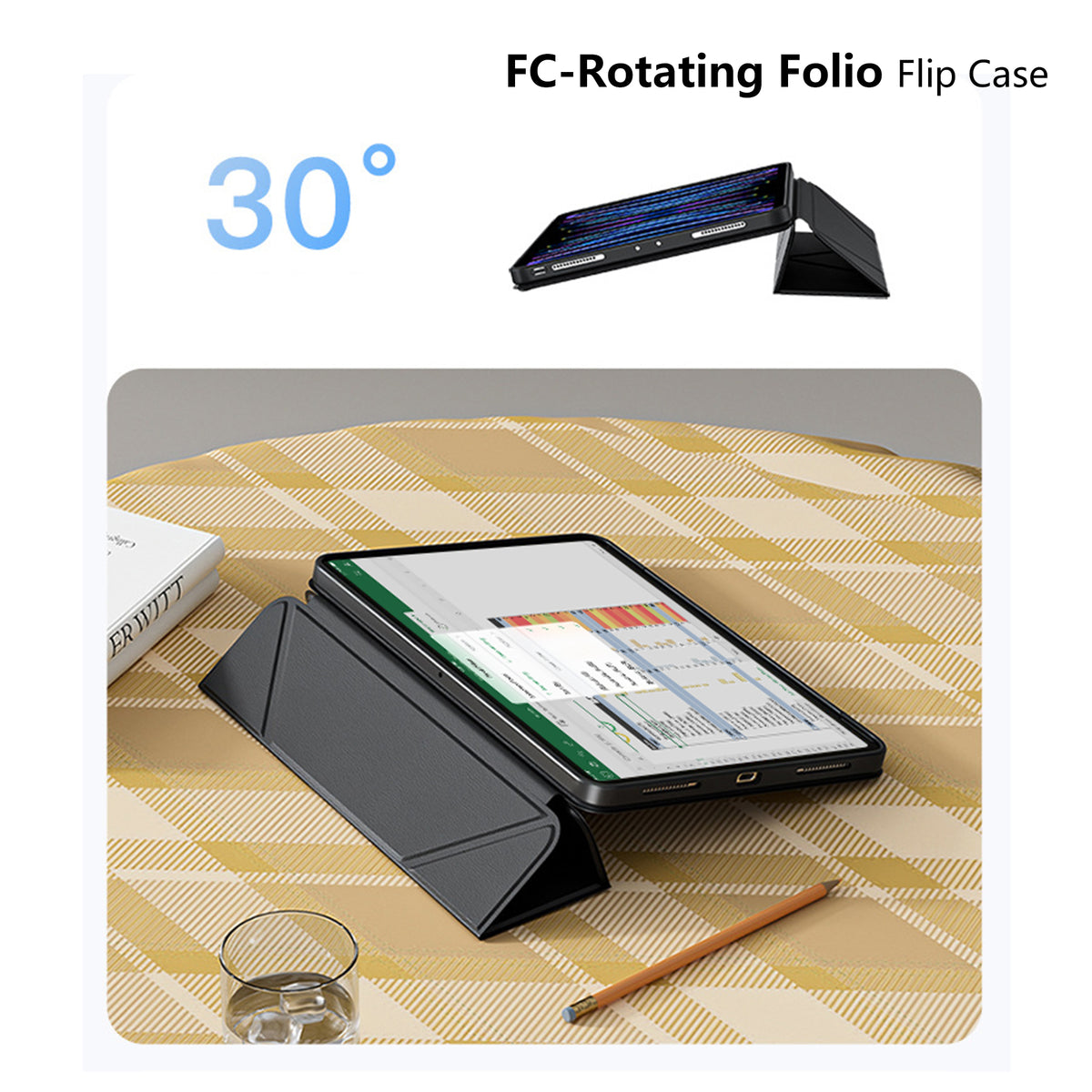 FC-Rotating Folio Flip Case for iPad Pro 13-inch M4 2024