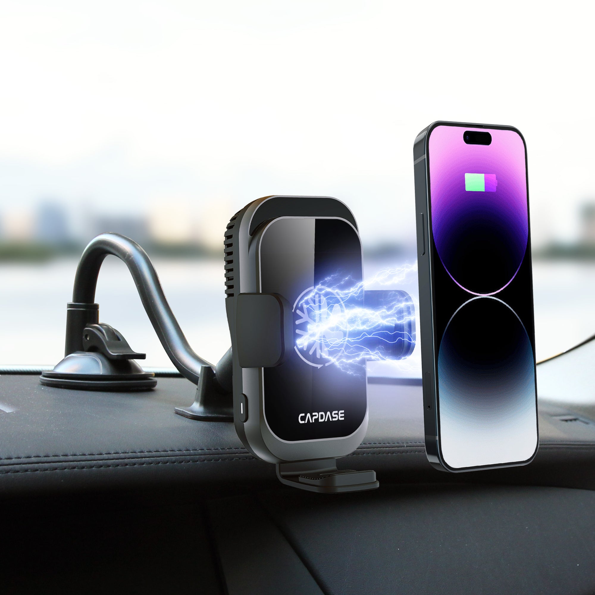 A-CM Power II Ceramic Cooling Fast Wireless Charging Auto-Clamp Car Mount