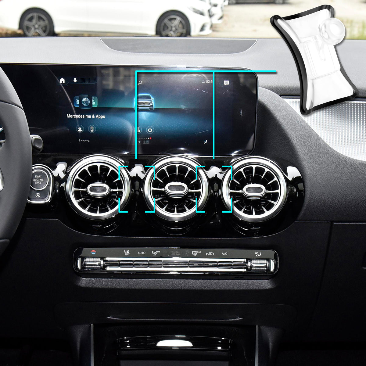 SQUARER II Magnetic Car Mount DSH Base-BGLB for Benz B Class / GLB (2020-2021)