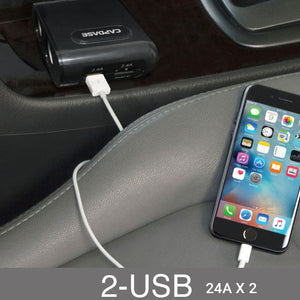 PowerHub BQ3P3 2-Socket and 2-USB Car Charger