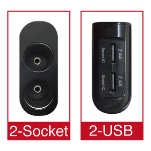 PowerHub BQ3P3 2-Socket and 2-USB Car Charger