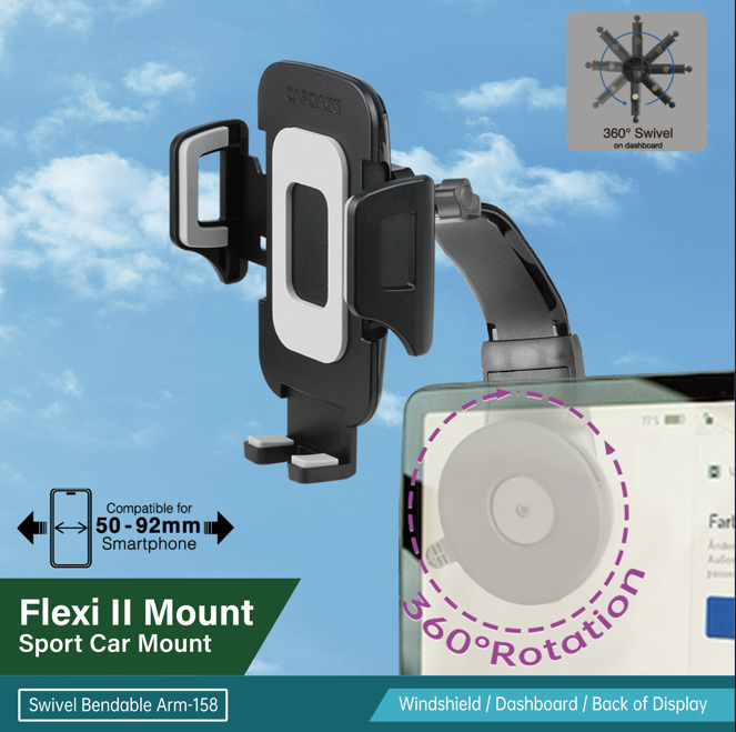 Sport Car Mount | Flexi II -Swivel Bendable-Arm- 158