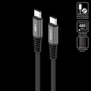 METALLIC EM-CC100 USB-C To USB-C Sync and Charge Cable (100W) 30CM