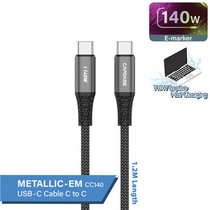 Metallic-EM-CC140 USB-C To USB-C 5A 140W Sync and Charge Cable 1.2M