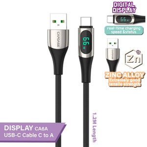 Display-CA6A USB-C To USB 6A Sync and Charge Cable 1.2M