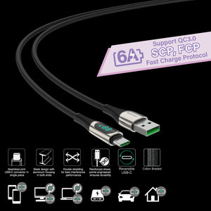 Display-CA6A USB-C To USB 6A Sync and Charge Cable 1.2M