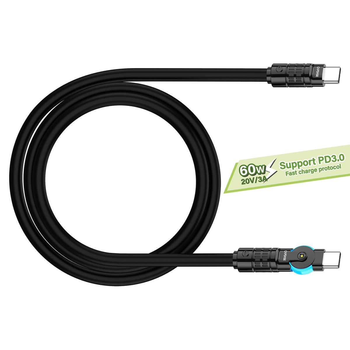 Rotary MET-CC60 USB-C To USB-C 60W Sync and Charge Cable 2M