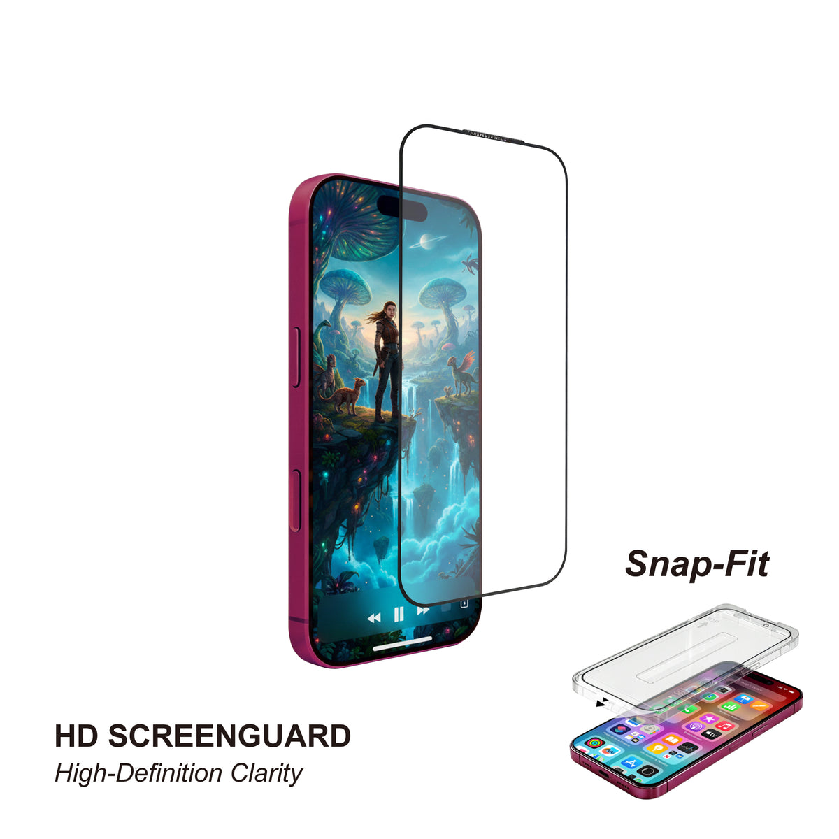 HD ScreenGuard Ultra Clear Tempered Glass for iPhone 18 Pro, 17 Pro, 17 & 16 Pro 
