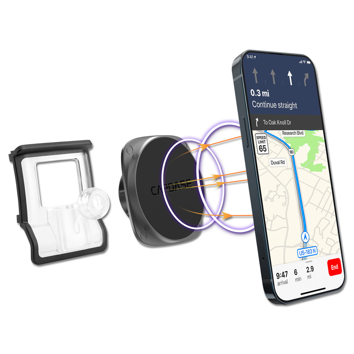 SQUARER II Magnetic Car Mount DSH Base-ADA4 for Audi A4L/5 / RS4/5 / S4/5