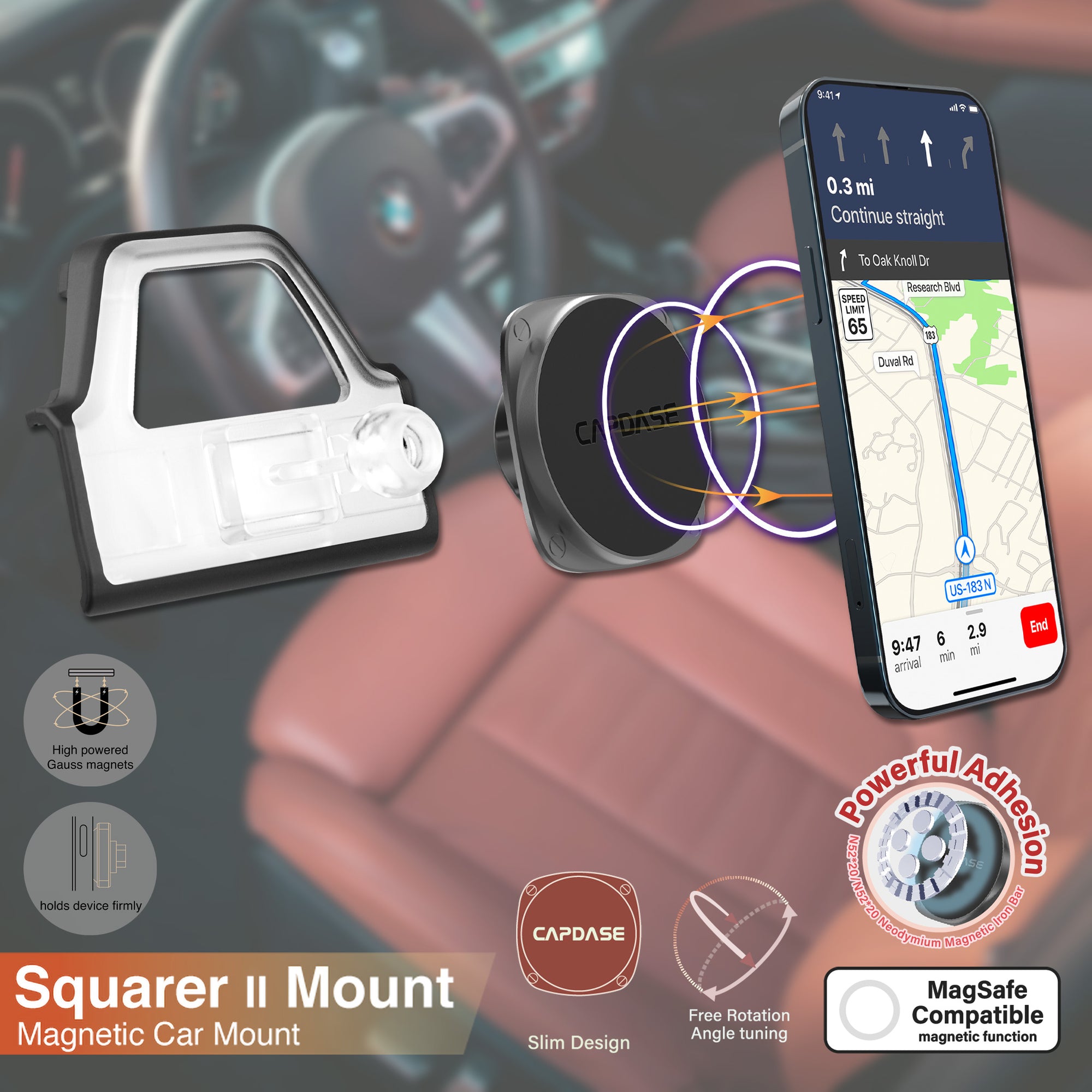 SQUARER II Magnetic Car Mount DSH Base-BMW71 for BMW 7 (2016-2021)