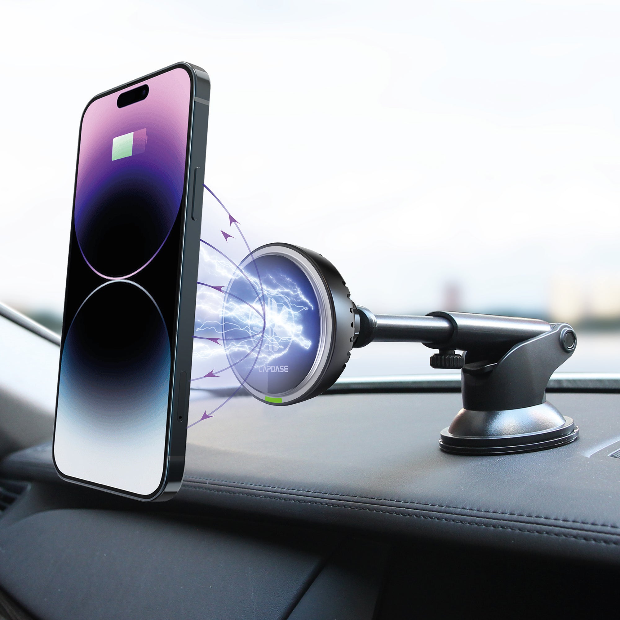 CAPDASE Fast wireless charging car phone mount