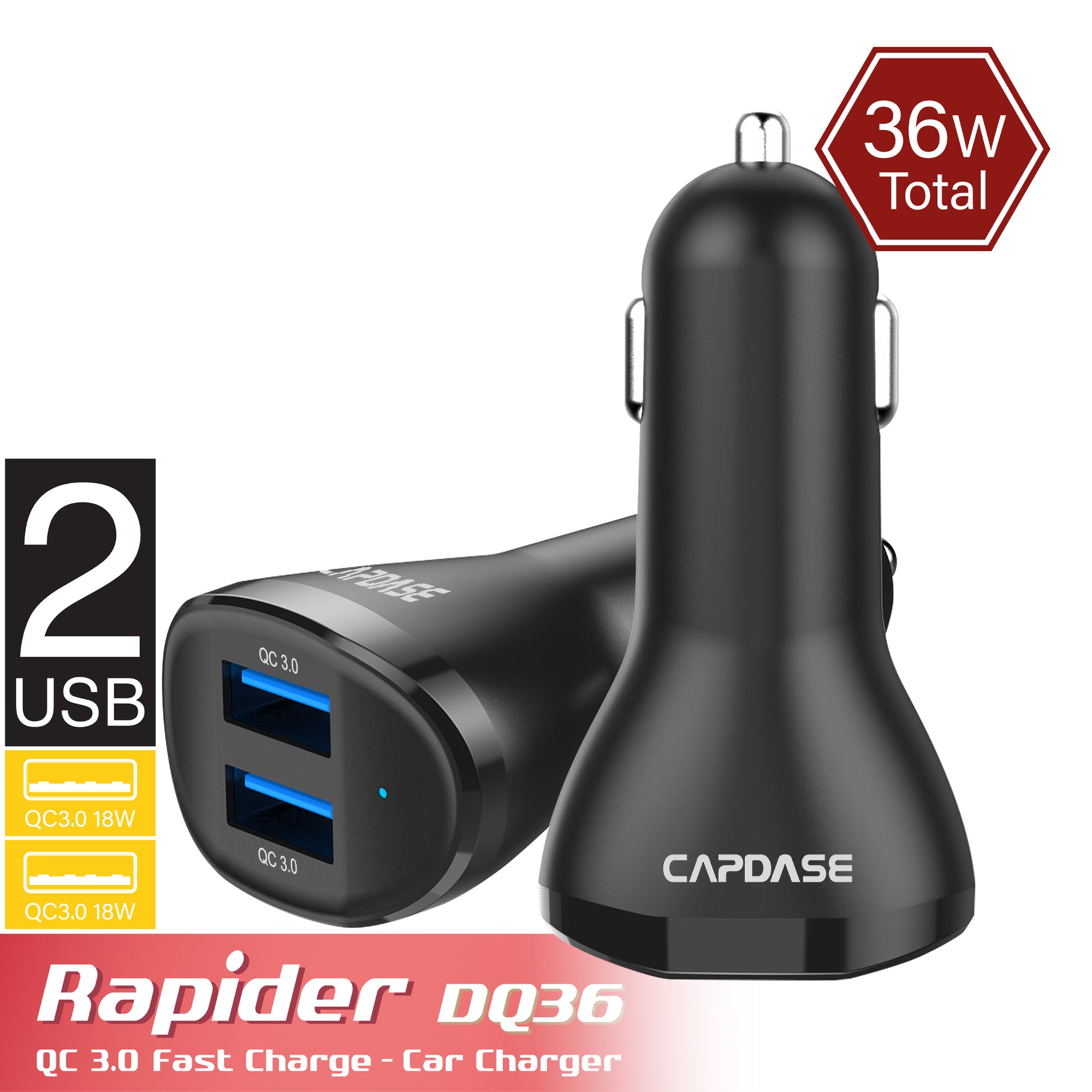 Rapider DQ36 QC 3.0 - 36W Car Charger
