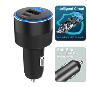 Rapider 3P78 QC 3.0 / PD 3.0 - 78W Fast Charging Car Charger