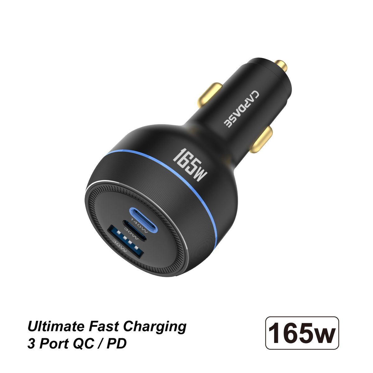 165W | PD / PPS / QC | 3-USB | Fast Charging Car Charger