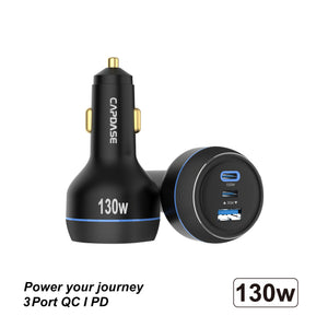 130W | PD / PPS / QC | 3-USB | Fast Charging Car Charger
