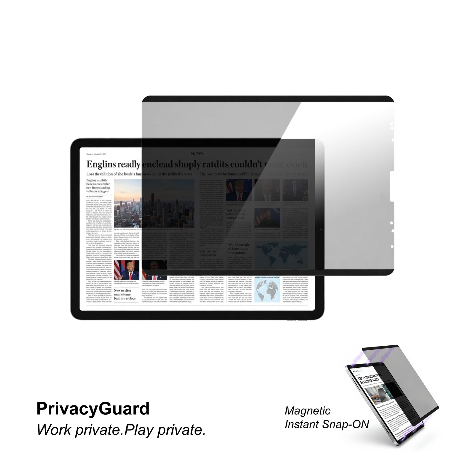 iPad Air - 10.9-inch (5/4th generation) 2022 / 2020 | Magnetic-Privacy Film | Instant Snap-On device magnetic frame | Quick & Easy Install & Release